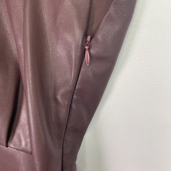 Bishop + Young Anthropologie Hayden Vegan Leather Mini Dress Scarlett S - Picture 7 of 9